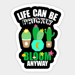 Succulent Cactus Prickly Plants Bloom Cute Funny Inspiration Sticker